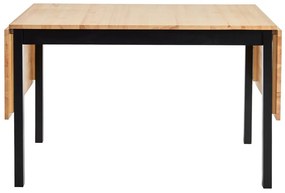 Rozkładany stół sosnowy z czarną konstrukcją Bonami Essentials Brisbane, 120(200)x70 cm