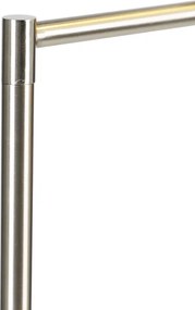 Klasyczna lampa stojąca stalowa z białym regulowanym kloszem - Ladas