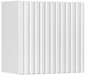 Biała kwadratowa szafka łazienkowa z ryflowaniem S1-P39