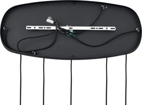 Nowoczesna lampa wisząca czarna z przydymionym szkłem 5-punktowa - Sheena