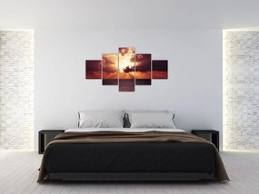 Obraz słońca za chmurami (125x70 cm)
