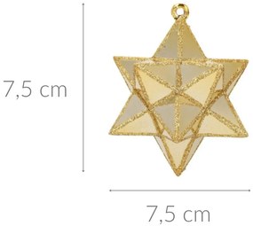 Przestrzenne gwiazdki z tworzywa sztucznego, 4 szt., Ø 7,5cm