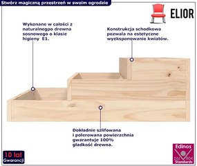 Schodkowa duża donica sosnowa M5-C44