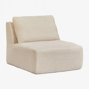 Moduł Centralny Do Modułowej Sofy Z Weluru, Pakowany Próżniowo Temple Sztruksu Beżowy Len - Sklum