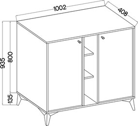 Komoda TORINO 100 cm do Salonu Sypialni Grafit