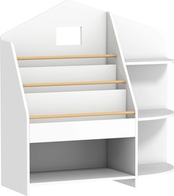 AIYAPLAY Regał dziecięcy z 7 półkami na książki i zabawki, zaokrąglone krawędzie, udźwig 40 kg, Biały