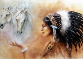 Obraz na szkle - Czary Indian (70x50 cm)