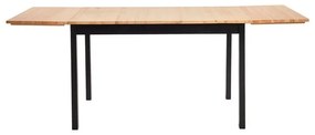 Rozkładany stół sosnowy z czarną konstrukcją Bonami Essentials Brisbane, 120(200)x70 cm
