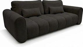 Sofa SOUTH 254x103 cm rozkładana z funkcją spania, w tkaninie GERRA 75 czarnej