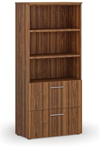 Szafa z szufladami na teczki zawieszkowe PRIMO WOOD, 800 x 420 x 1781 mm, orzech