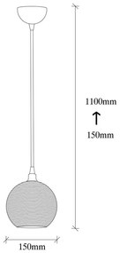 Lampa wisząca w żółto-złotym kolorze ze szklanym kloszem ø 15 cm Muzo – Opviq lights