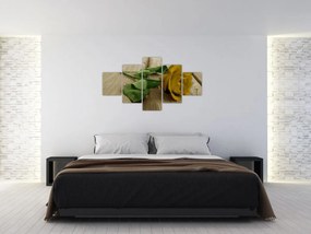 Obraz - Żółte róże w stylu vintage (125x70 cm)
