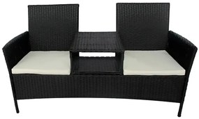 Ławka ogrodowa ze stolikiem- czarna E0-N99