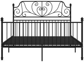 Czarne metalowe łóżko z zagłówkiem w stylu loft 140x200 cm - Hadson