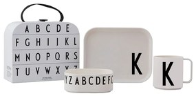 3-częściowy zestaw naczyń dla dzieci z kuferkiem Design Letters Classics K