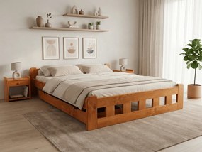 Łóżko Naomi podwyższone 140 x 200 cm, olcha Stelaż: Ze stelażem listwowym rolowanym, Materac: Materac Sommera