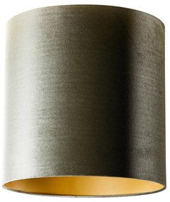 Abajur de Veludo Verde com Interior Dourado 40/40/40