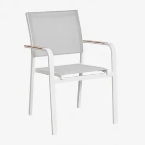 Zestaw 6 Składanych Aluminiowych Krzeseł Ogrodowych Archer Gardenia Biel - Sklum