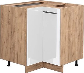 Szafka narożna biały wysoki połysk 80.5x51.6x82 fame-line