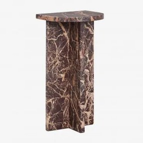 Stolik Pomocniczy Z Naturalnego Kamienia Corwel Czerwony Marmur Cherry Gold - Sklum