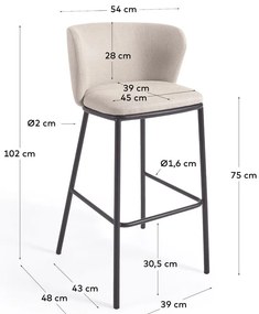 Beżowy hoker 102 cm Ciselia – Kave Home