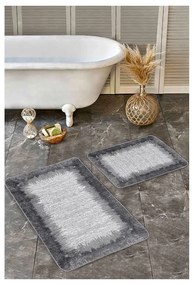Czarno-szare dywaniki łazienkowe zestaw 2 szt. 60x100 cm – Mila Home