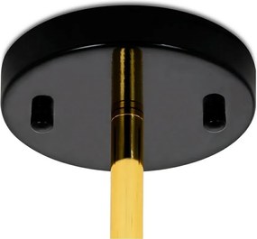Szeroka lampa wisząca Cosmo Level M Black z kulistymi kloszami