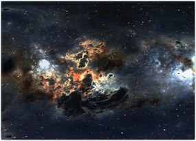 Obraz na szkle - Wszechświat z mgławicą (70x50 cm)