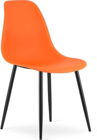 Krzesło OSAKA pomarańczowe z czarnymi nogami