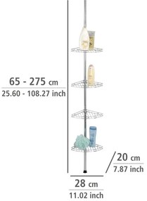 Teleskopowa, narożna półka łazienkowa PREA - aż 4 poziomy, WENKO