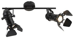 Inteligentny reflektor czarny z WiFi GU10 2-źródła światła ze skrzydłami - MoviePrzemysłowy Oswietlenie wewnetrzne