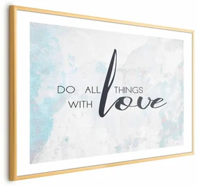 Plakat With love 30x21 cm z ramą złotą z marginesem ARTGEIST B
