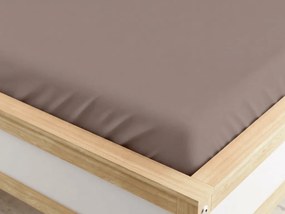 PrzytulneMieszkanie.pl Prześcieradło z gumką z mikrofibry brązowe 90 x 200 cm