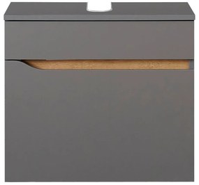 Szara szafka pod umywalkę bez baterii 60x53 cm Set 357 – Pelipal