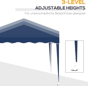 Outsunny namiot ogrodowy 3x3 m niebieski składany z regulacją wysokości UV ochrona Aosom PL