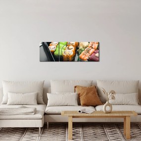 Obraz - Sushi (z zegarem) (90x30 cm)