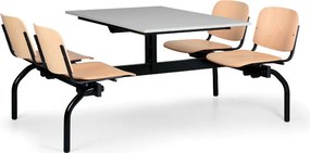 Euroseat Zestaw kuchenny 1976 x 1228 mm - blat szary, siedziska buk