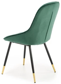 K473 krzesło ciemny zielony, tkanina velvet, nowoczesne, loftowe