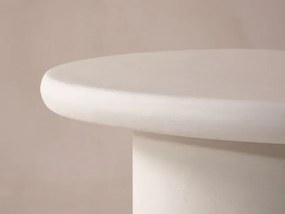Ława owalna 85/61/40 cm Daria Biały Mikrocement Micadoni