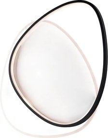 Lampa sufitowa Amy z metalu i aluminium, czarno-biała, ze zintegrowaną diodą LED CCT + pilot, dł. 55 x 46 cali BL307-PBC-GR