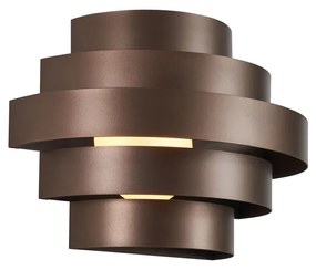 Nowoczesny Kinkiet / Lampa scienna brązowy z LED z 3-stopniową regulacją ściemniania - Lines Nowoczesny Oswietlenie wewnetrzne