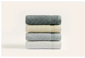 Żółto-szare bawełniane ręczniki frotte zestaw 4 szt. 50x90 cm – Foutastic