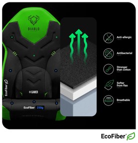Fotel gamingowy Diablo X-Gamer 2.0 Normal Size, Green Emerald