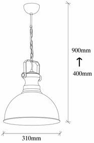 Lampa wisząca Saglam - 3710 - 1, czarna