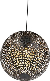 Orientalna lampa wisząca czarna ze złotem 45 cm - Radiante