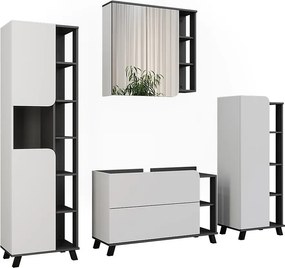 Zestaw mebli łazienkowych antracyt/biały 100x35x65 karen