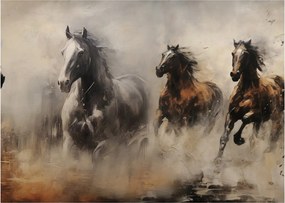 Obraz - Obraz olejny przedstawiający konie (70x50 cm)