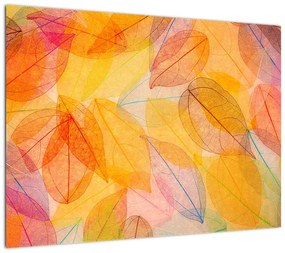 Obraz na szkle - Tło z jesiennych liści (70x50 cm)