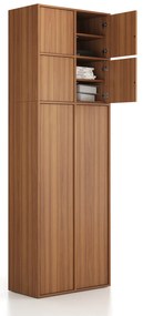 Nadstawka do szaf FRAME, 4x drzwi, 872 x 450 x 854 mm, zamek PUSH, orzech