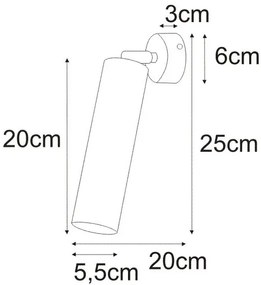 Biały metalowy ruchomy kinkiet tuba - A739 L2-W10